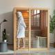 Wooden 3 People Use Indoor Steam Sauna Room With Electric Stove