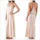 Fashion clothing girls narrow strap maxi dress with color panels