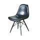 Leisure Contemporary Nordic Black Leather Chair With Metal Leg