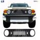 Black Stainless Steel Wire Mesh Packaged Grille with Two LED Lights for 07-15 Toyota Fj Cruiser