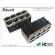 Stacked 2x4- RJ45 with transformer RJ45 JACK