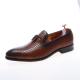 British Style 3D Embosses Mens Leather Dress Shoes brown Pointed Toe