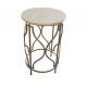 White Stone top with brass metal round side table/end table/coffee table for 5-star hotel bedroom