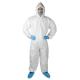 Breathable 50gsm Nonwoven Hooded Disposable Coveralls