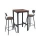 Unique Wooden Bistro Bar Tables Cafe Square 60x60 High Dining Table Set
