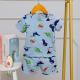 Leisure Summer Cotton Pajama Sets House Clothes Threaded Cuffs With 5% Spandex