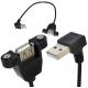 25cm USB 2.0 A female panel mount to USB A male Down angle plug extension cable