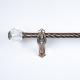 0.5mm Thickness Twisted Iron Curtain Rod Accessories Clear Crystal Decorative Head
