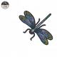Dragonfly Handmade Iron On Embroidered Patches Special Color 20 * 16.5CM Size