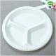 Eco-Friendly Natural Plant 10 Inch 3-Compartments -Disposable Bioplastic 10 Inch Plate-Biodegradable Plastic Party Plate