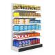 Factory customized color size metal heavy duty minimarket shelves wall shelves for cosmetics display gondola