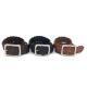 4.0cm Width Mens Casual Leather Belt / Strong Pin Buckle Black Braided Leather Belt