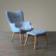 Modern Fabric Lounge Leisure Ottoman Wooden Arm Chair ZZ-ZKB204
