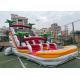PVC Tarpaulin Puncture Proof Inflatable Water Slides With Pool