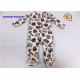 Rabbit Applique Embroidery Baby Boy Pram Suit Crew Neck All Over Print Coverall