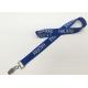 Stylish blue color customized silk-screened lanyards with high quality