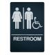 Adhesive Braille Unisex Restroom Symbol Sign For Bathroom