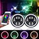 7 Inch Round Halo Car Lights For Jeep Wrangler Bluetooth Phone Control
