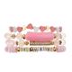 Pink Valentine'S Day Gold Pave Bar Bracelet Customize Name For Girlfriend