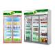 Commercial Upright Beer Cooler Double Glass Doors Cold Coke Display Fridge