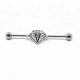 Chinese fashion jewelry of unique industrial barbell slider with clear zircon