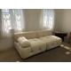 Upholstered Velvet 90cm Length Living Room Sofa Set High Density Foam