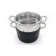 4mm Glass Lid Ceramic Coating 5.5L Couscous Steamer Pots