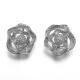 Diamond Stud Earrings 925 Silver CZ Earrings Swirl White Round Clip on