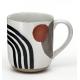 Round colorful hand painting ceramic coffee mug cup