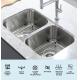 Rectangular 304 Stainless Steel Kitchen Sink Double Bowl For Garages Outdoors ODM