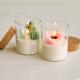 Custom Artificial Plant Non Toxic Scented Candles Soy Based Candles With Wooden Lid