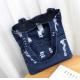 Summer fashion hole jeans female Korean fashion large capacity bag shoulder bag shopping bag