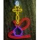 Hookah Shisha Handmade Neon Sign PMMA Silicone Material Transparent Backing