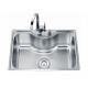 800x500mm Top Mount Stainless Steel Single Bowl Sink Noise Elimination