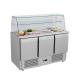 Glass Cover 390L Salad Display Refrigerator Stainless Steel With Cabinet