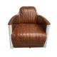 Vintage Aviator Leather Club Tomcat Swivel Armchair Aviation 1 Seat Sofa