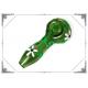 Green Glass Smoking Pipe With Luminous Flower , Glass Hand Pipe For Smoking