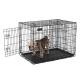 Plastic Tray Thick Metal Dog Crate , Pet Metal Cage Iron Wire High Security