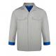 Polyester 65% Cotton 35% Blue Cuffs Coat Light Gray Work Clothes