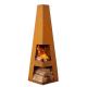 Weathering Steel Angled Obelisk Chiminea Fire Pyramid Black Painted