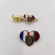Custom Tournament Security Force Badge Premium Heart-Shaped Dual Flag Enamel Pin And Tie Clip Set
