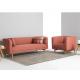 simply living room furniture fabric sofa set design with natural wooden legs