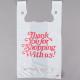 White Colour Thank You T Shirt Shopping Bags Plastic Customized Printing