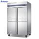 500-1600L Commercial Stainless Freezer , Soundless Twin Fridge And Freezer