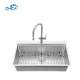 33x22x10 single bowl SUS304 stainless steel commercial topmount handmade house kitchen sink with faucet