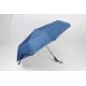 27 Inch 3 Foldable Golf Umbrella Blue Canopy Wind Resistant With Silver Coating