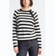 WOMEN'S 4% cashmere/4% angora / 18% cotton/18% lambswool/33% viscose/23% nylon JERSEY STRIPE KNITTED SWEATER