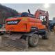 Wheeled Secondhand Digger Refurbished Doosan Hydraulic Excavator