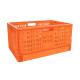 Foldable Orange Plastic Storage Crate for Stackable and Space-saving Storage Solution