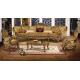 3 Seater Wooden Luxury Sofa Set High Resilience Elastic French Baroque Couch ISO9001